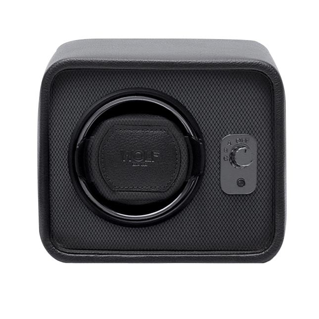 Wolf designs black single watch winder.