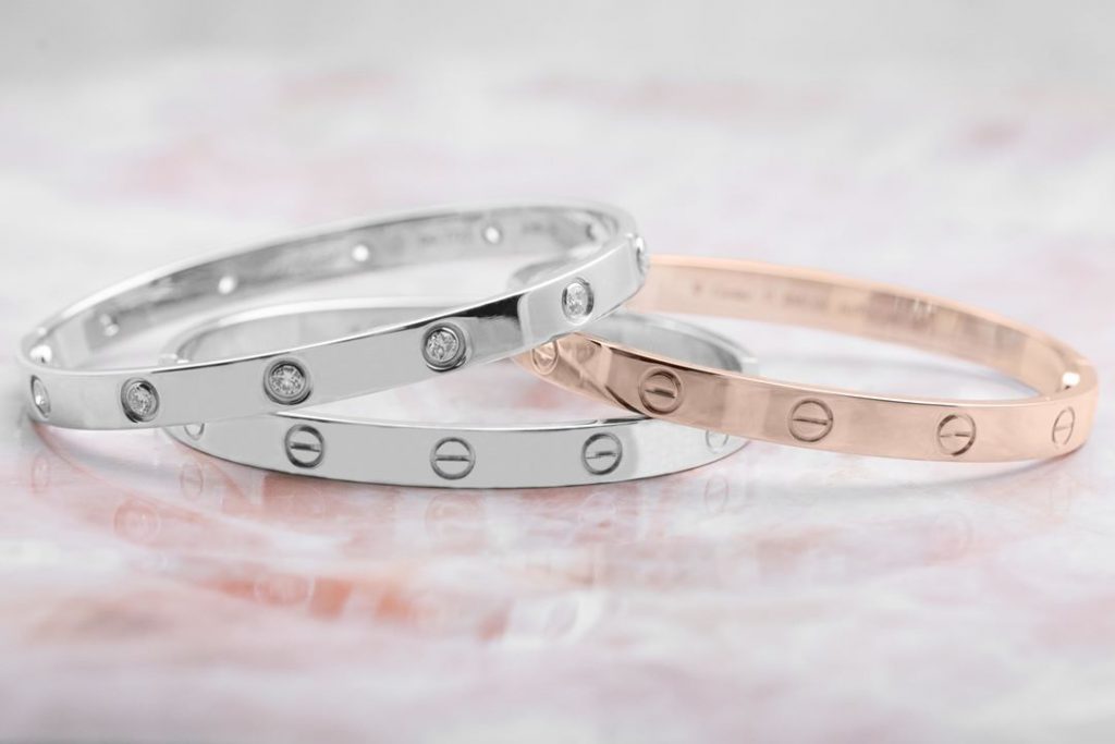 Sterling silver deals cartier love bracelet