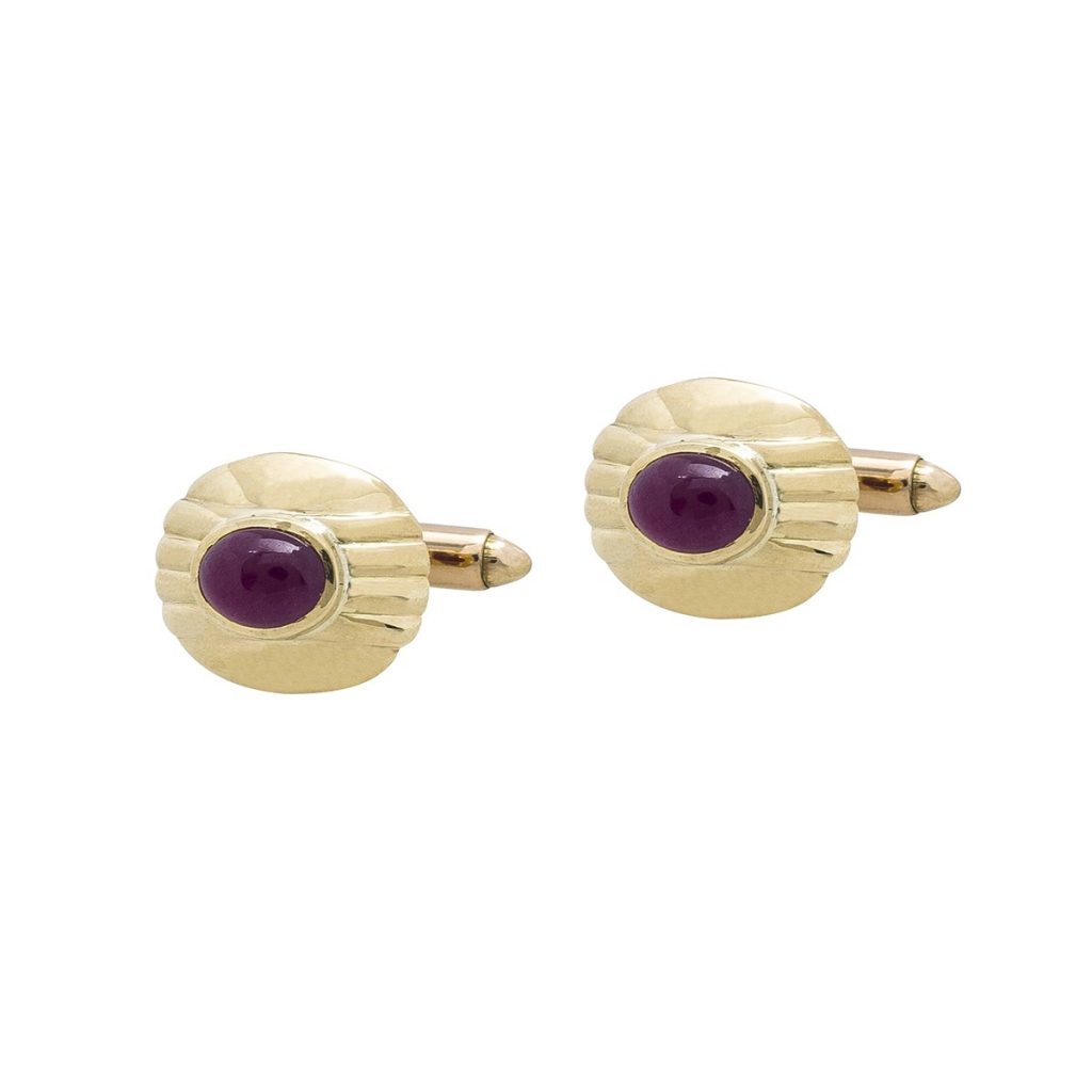 image of yellow gold July birthstone cufflinks