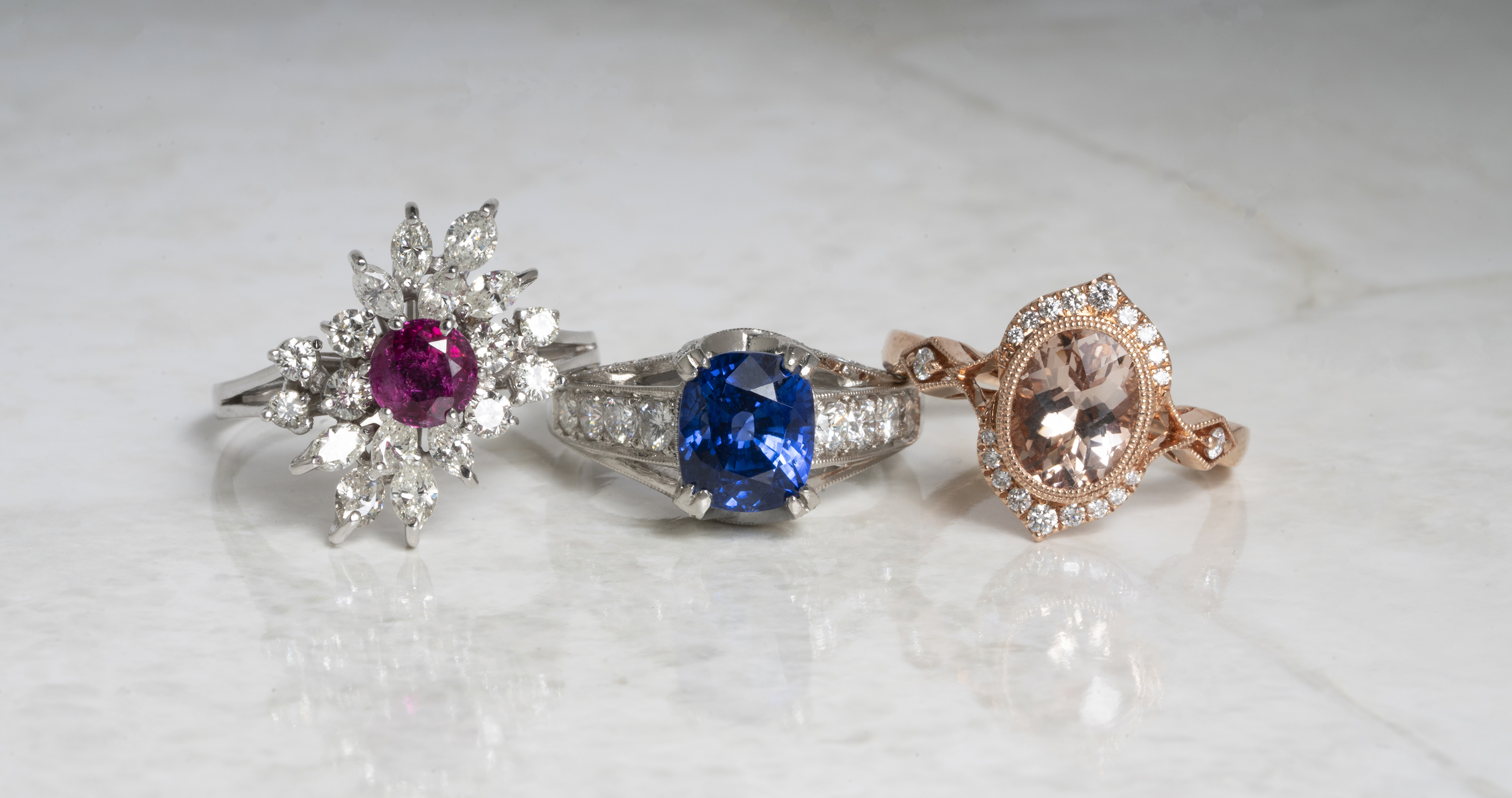 image of gemstone engagement ring trends