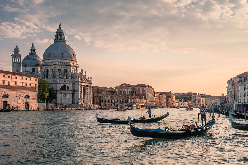 Canals in Venice, Italy.