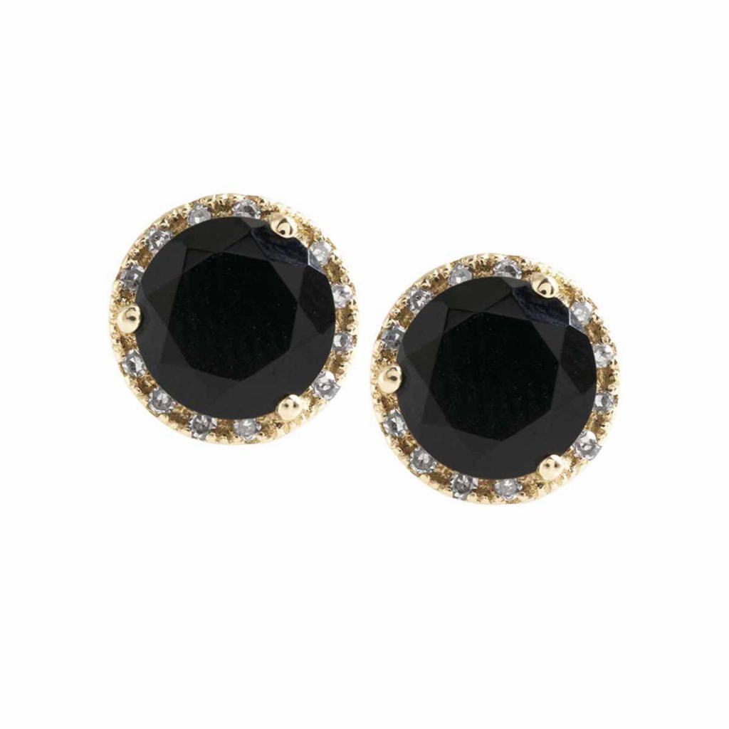 image of onyx and diamond stud earrings