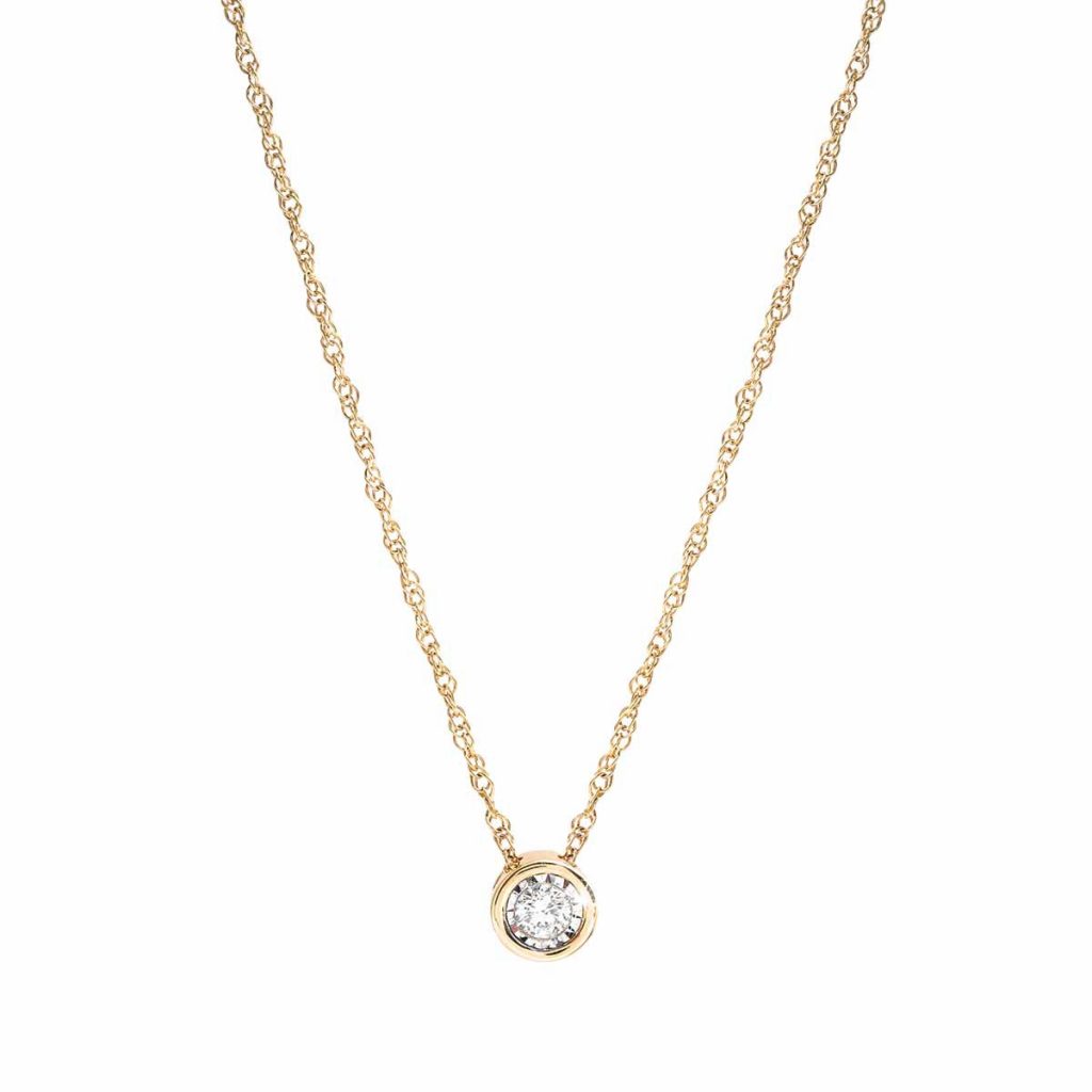 image of diamond bezel necklace