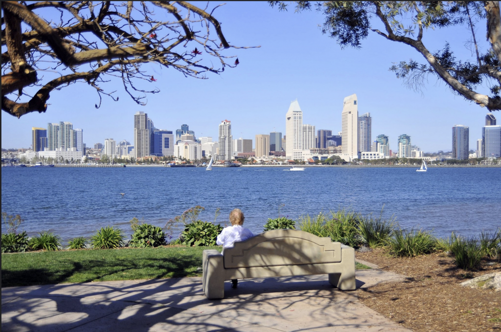 View of Downtown San Diego from Bayview Park.