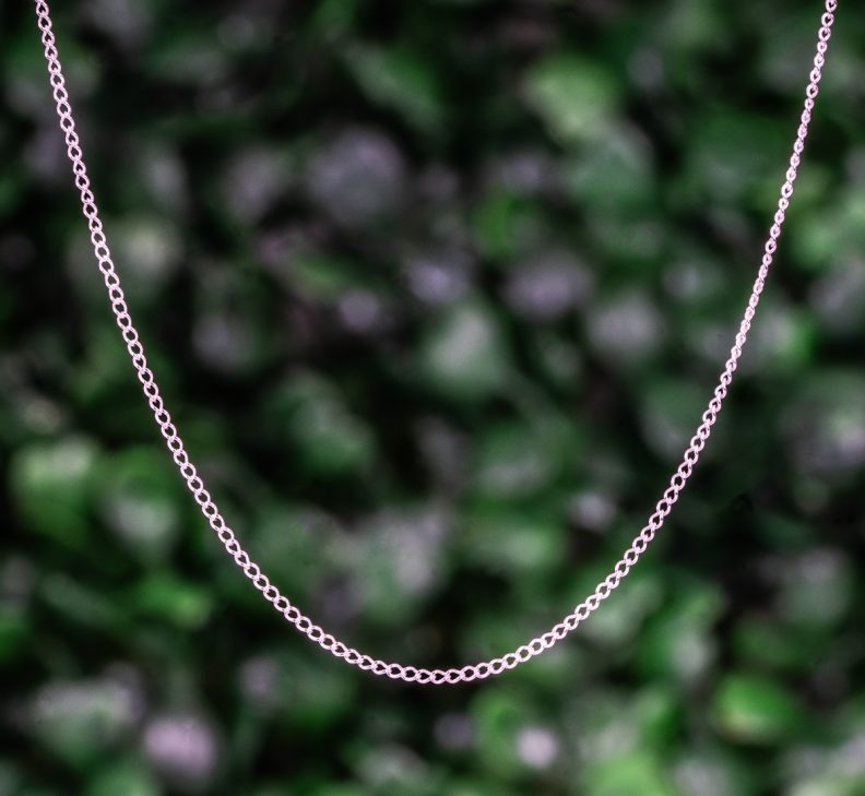 White gold curb link chain.