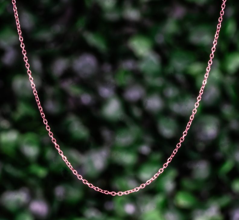 Rose gold cable chain.