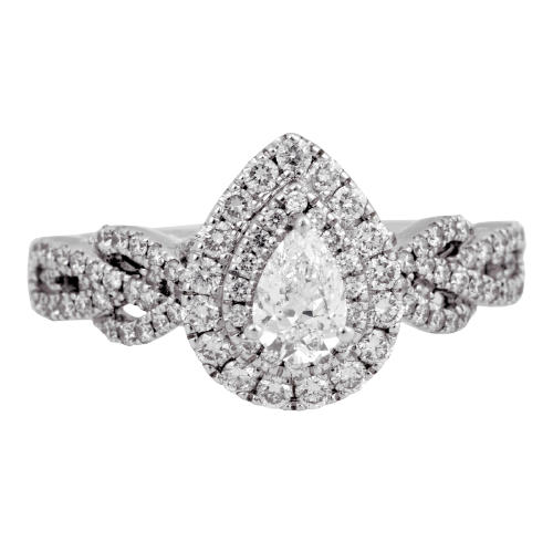 Vintage white gold Neil Lane crossover diamond engagement ring.