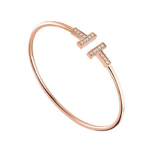 Vintage rose gold Tiffany & Co. T-Wire cuff bracelet.