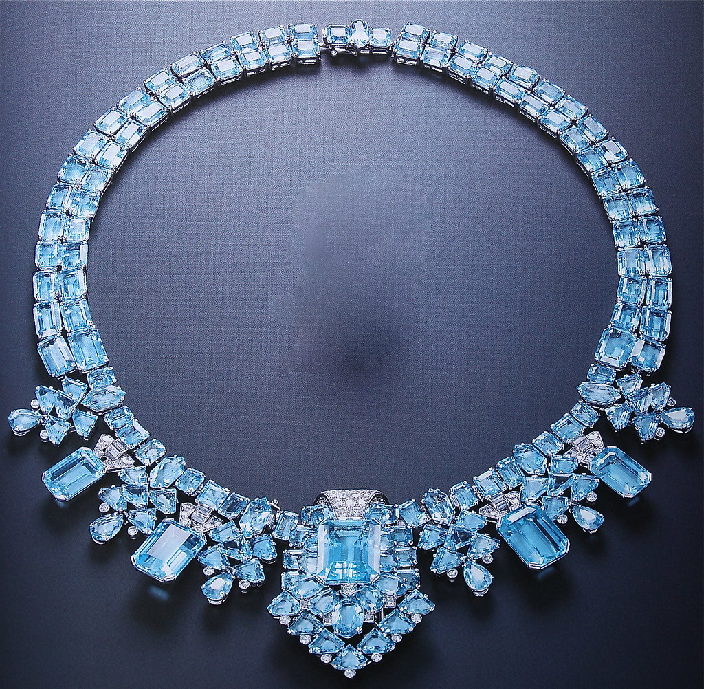 Cartier aquamarine necklace.