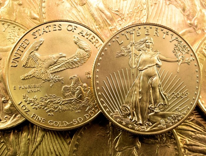 Two US gold coins.