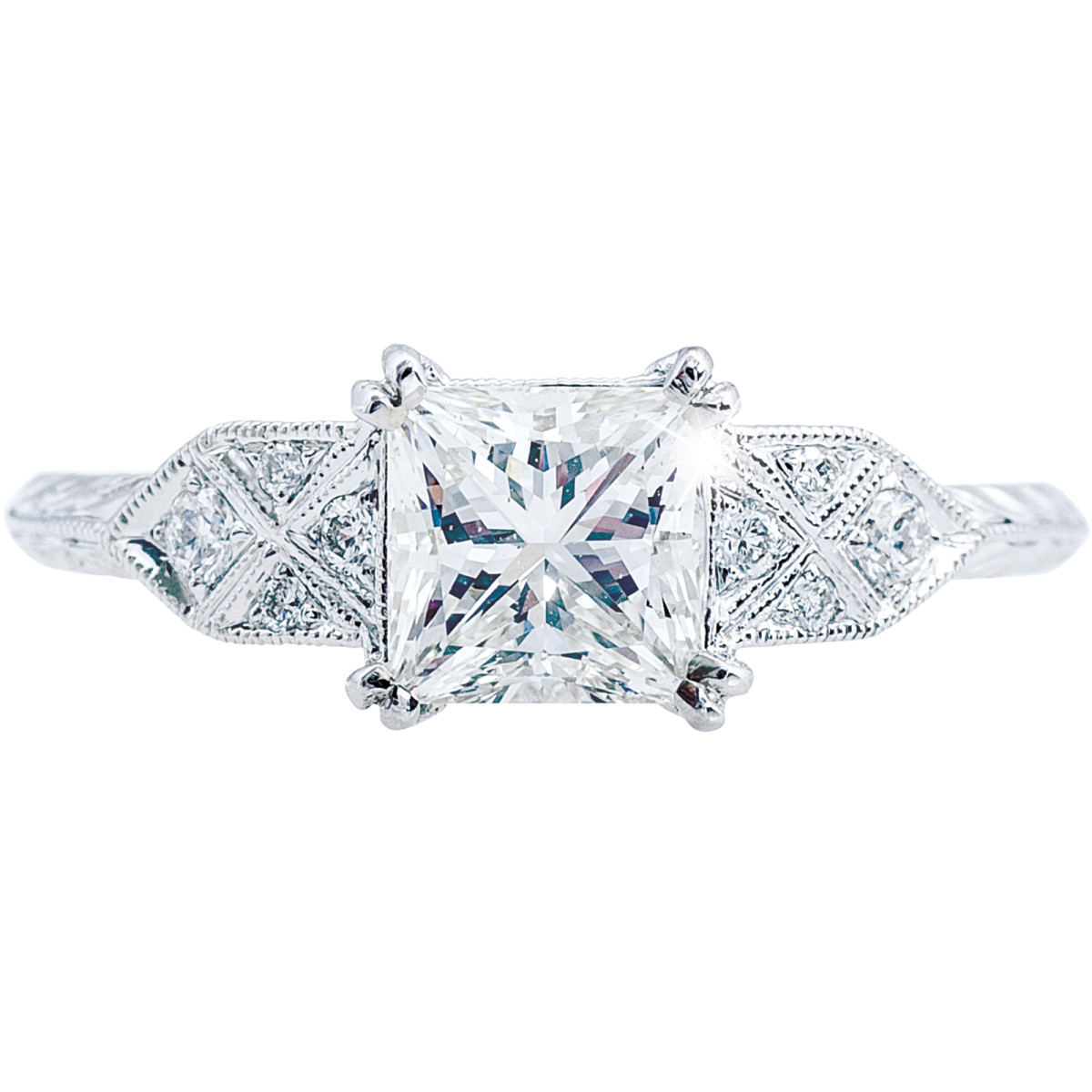 New Art Deco-Inspired Beverley K 1.09 CTW Diamond Three Stone ...