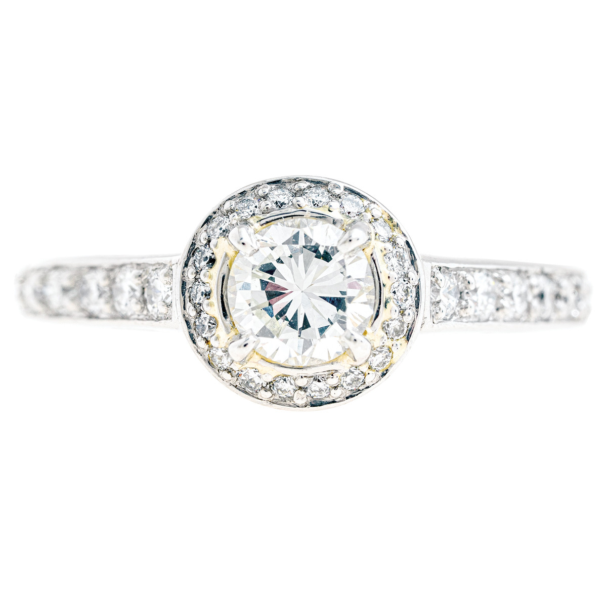 Vintage Ritani 0.96 CTW Diamond Halo Engagement Ring - Shop Jewelry ...