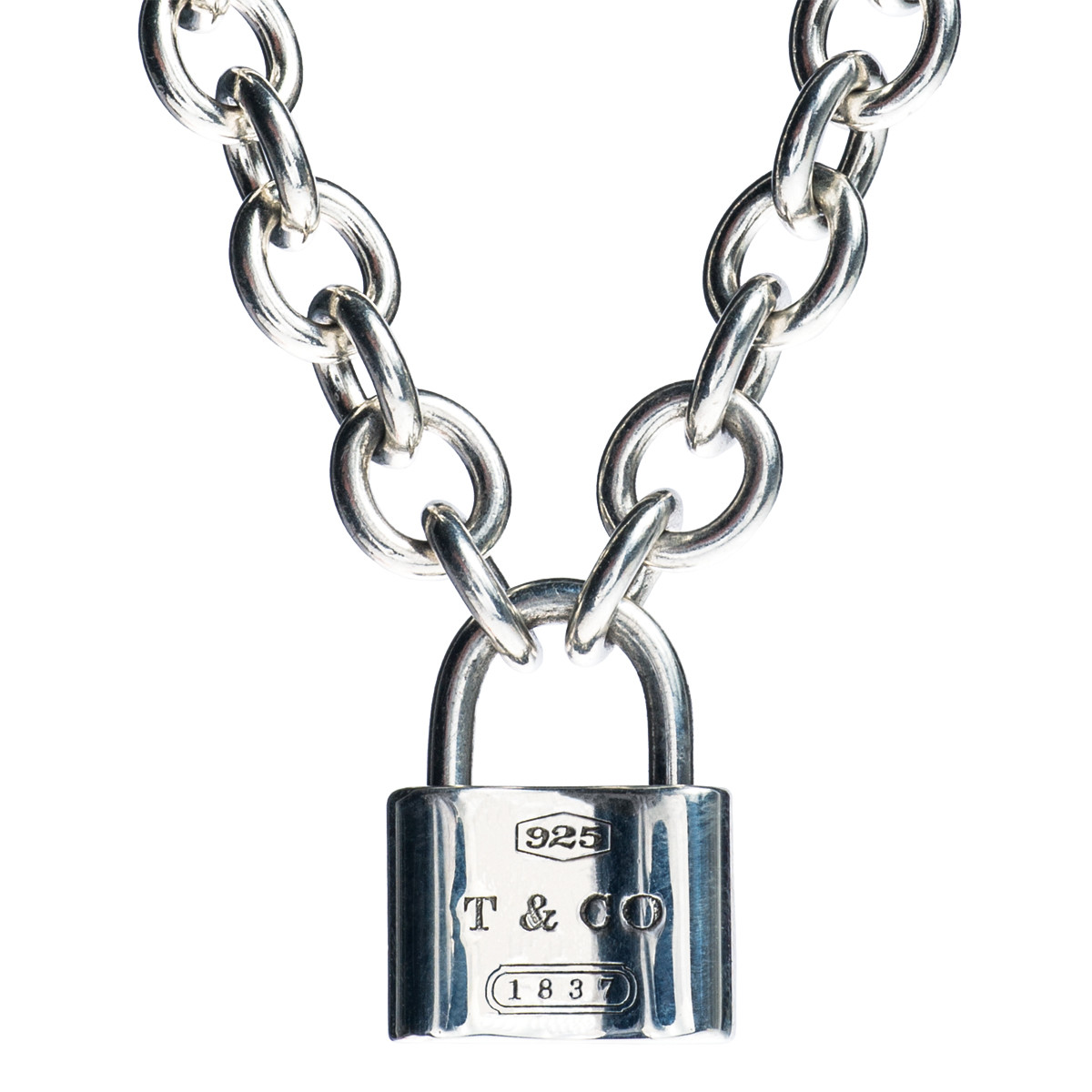 Tiffany & Co. 1837 Padlock Necklace - Sterling Silver Pendant Necklace,  Necklaces - TIF69181