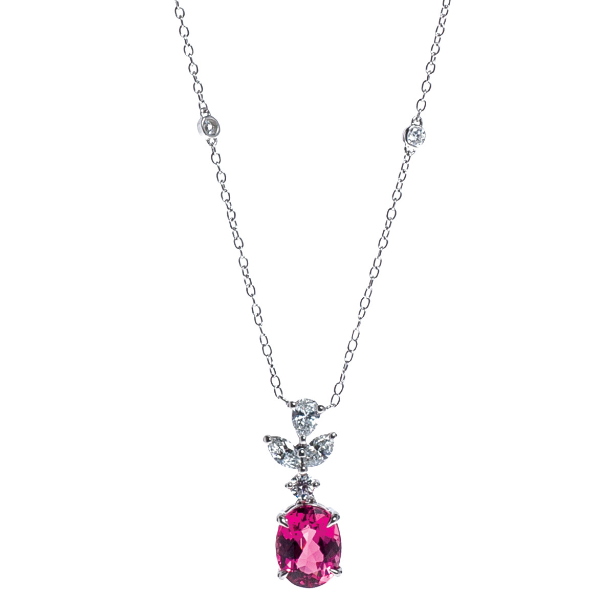 A DIAMOND AND PINK TOURMALINE NECKLACE, BY TIFFANY & CO.