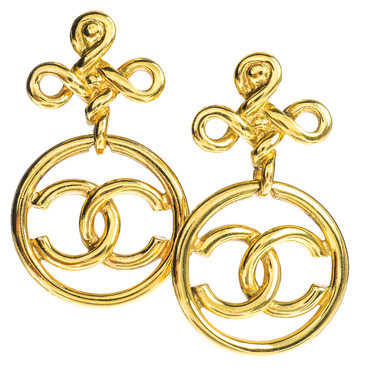 Vintage Chanel Logo Knot Earrings - Shop Jewelry - Shop Jewelry, Watches & Accessories