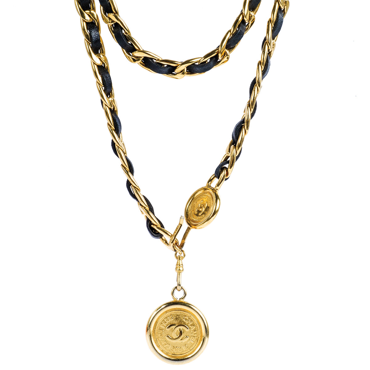 Vintage Chanel Leather Chain Belt/Necklace