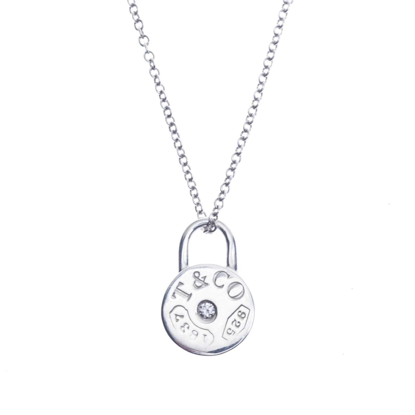 Tiffany Lock Pendant in Yellow Gold with Diamonds