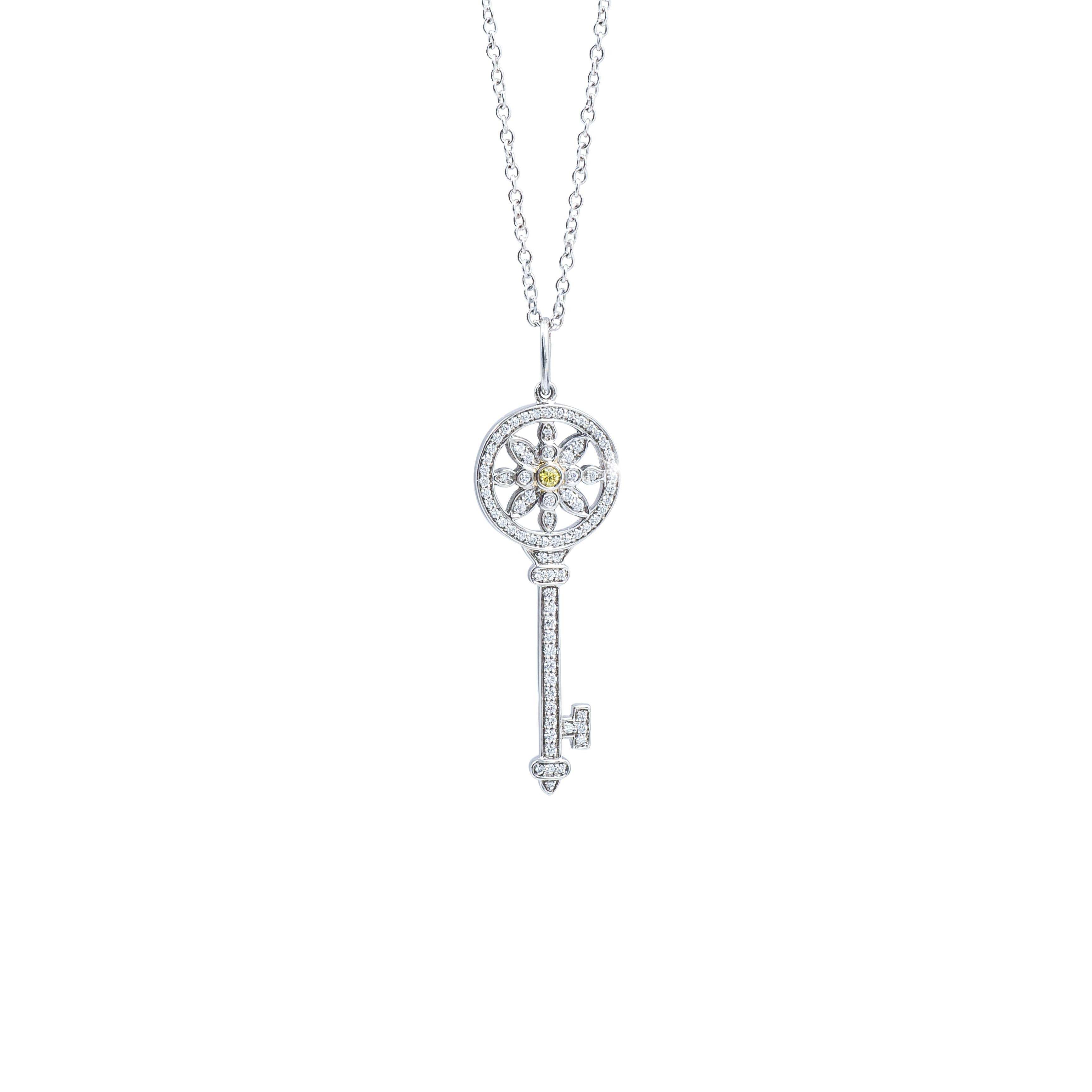 Tiffany & Co. - Daisy Platinum Diamond Key Pendant