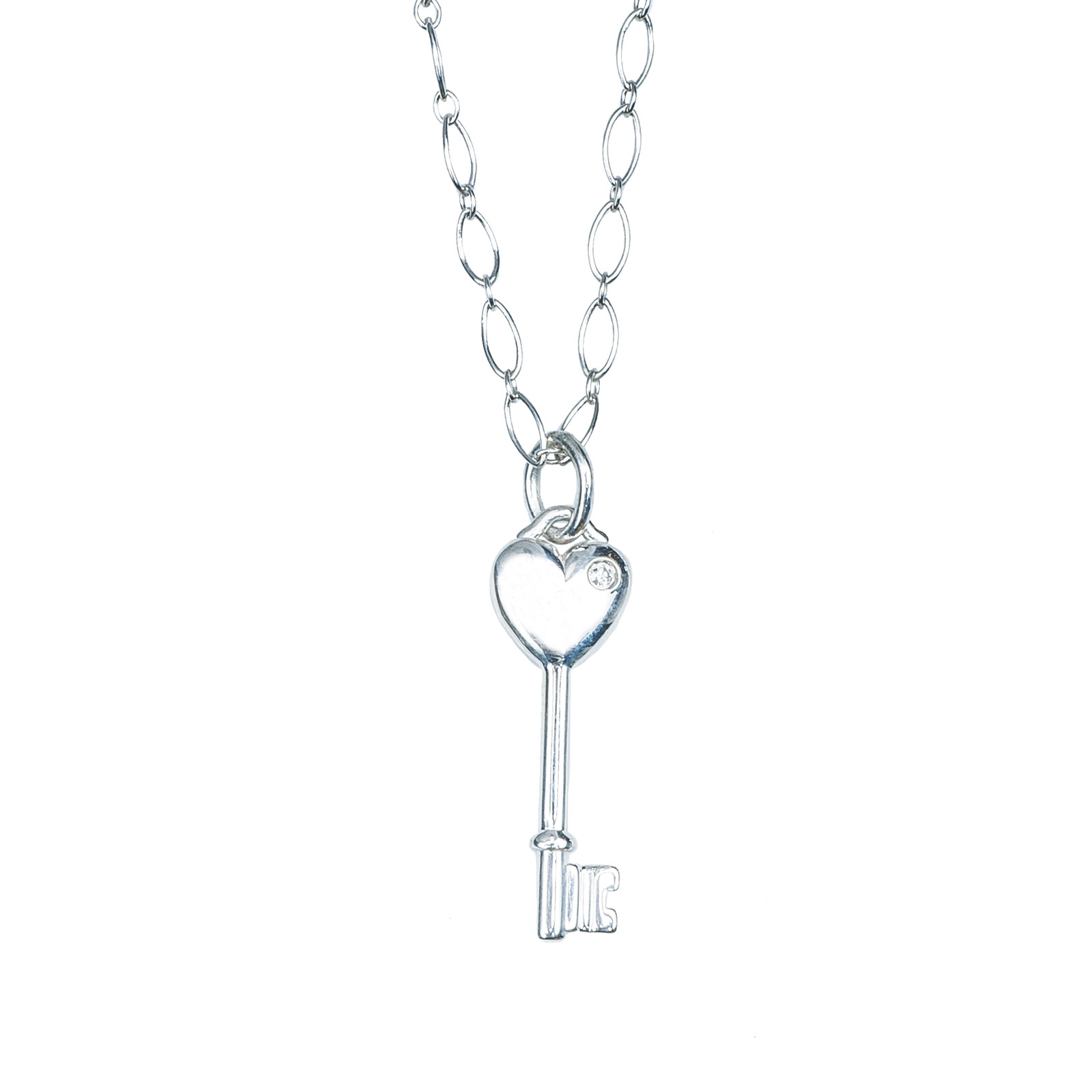 Tiffany & Co. Sterling Silver Tiffany Key Pendant Necklace