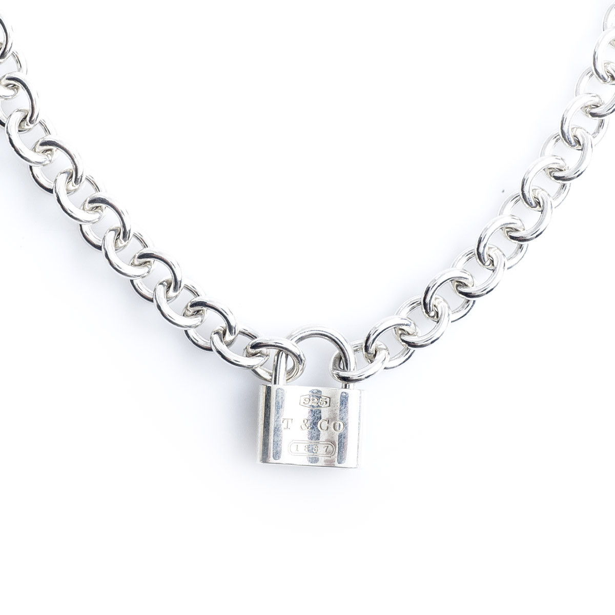 Tiffany & Co. 1837 Padlock Pendant Necklace Sterling Silver