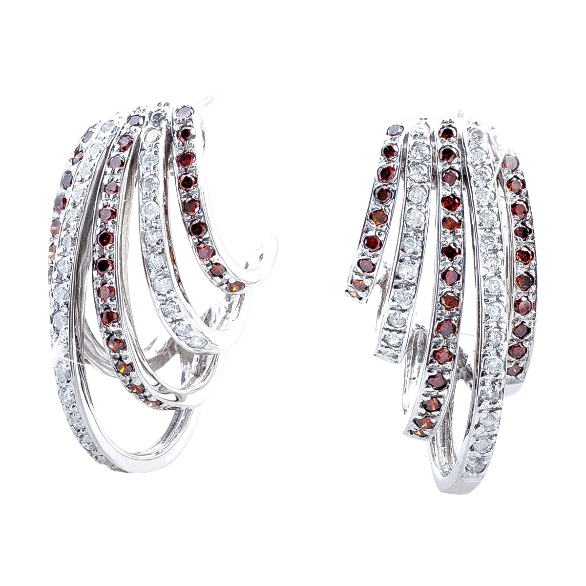 red diamond hoop earrings