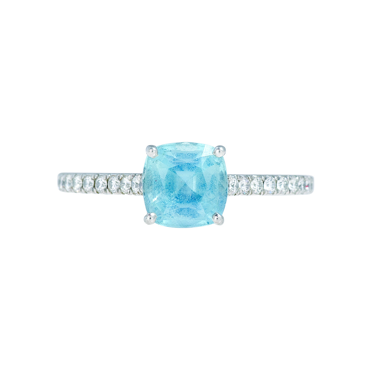 Vintage Tiffany Co. 1.17 CTW Aquamarine Diamond Ring