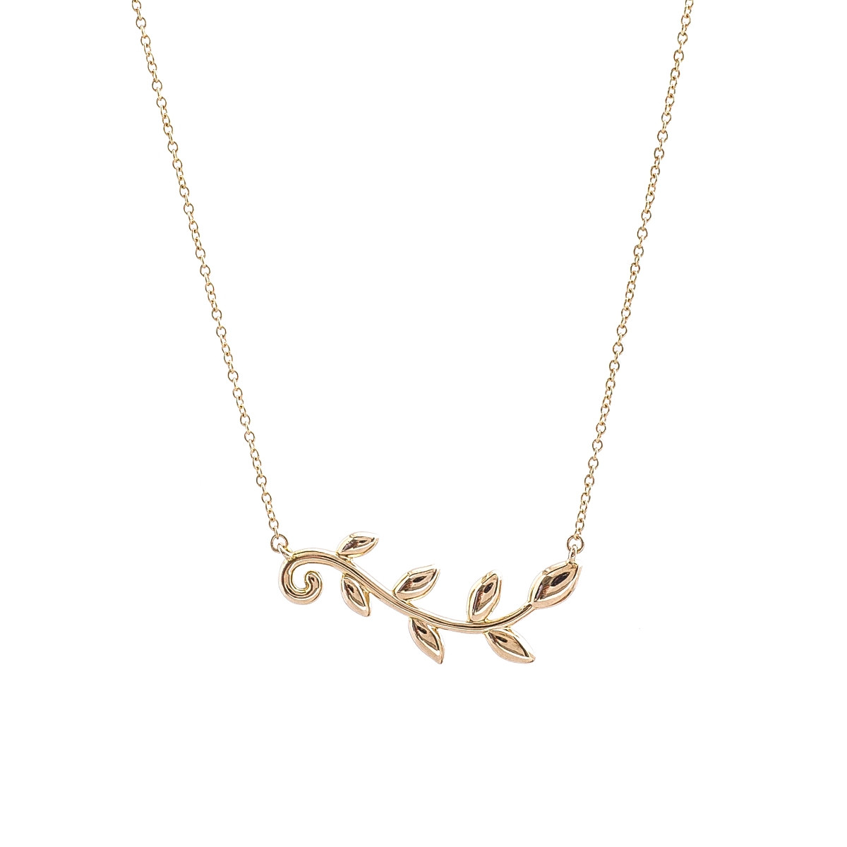 tiffany olive leaf necklace gold