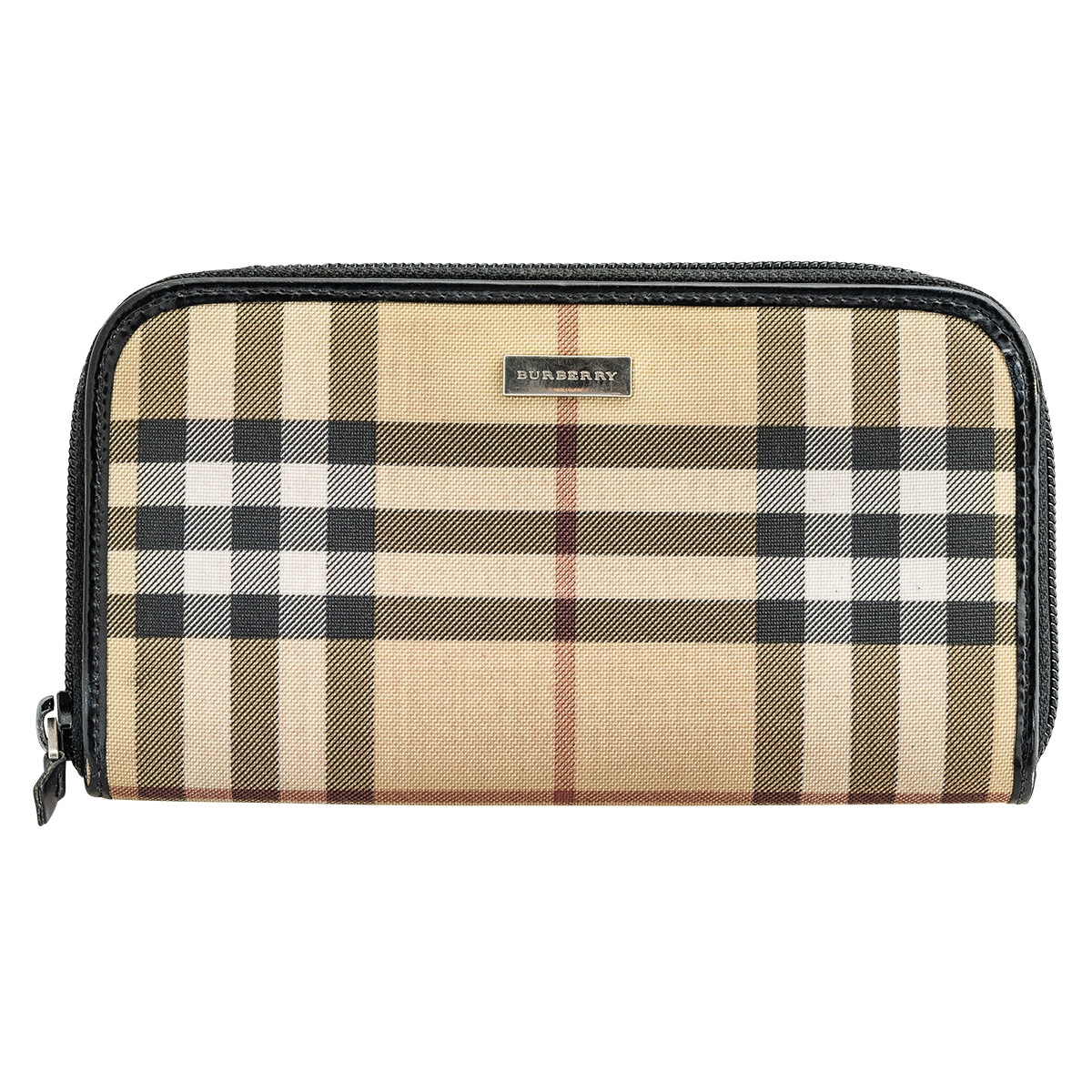 Vintage Burberry Check Zipper Wallet