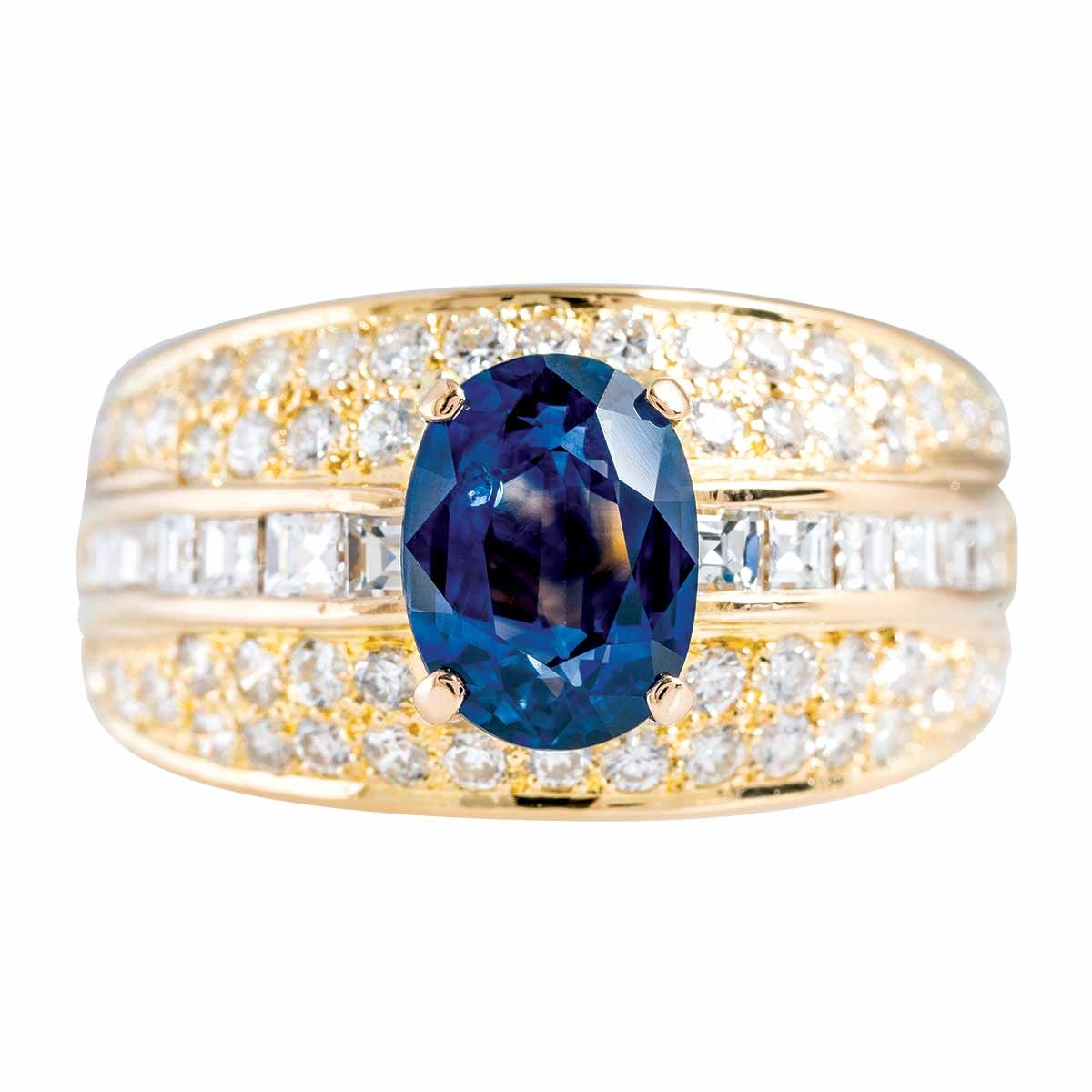 Vintage 2.23 CTW Blue Sapphire & Diamond Ring - Shop Jewelry - Shop ...