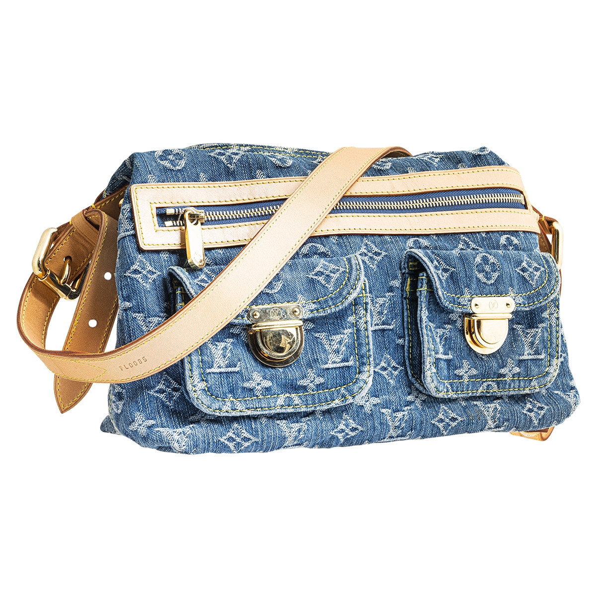 2007 LOUIS VUITTON Blue Monogram Denim  Camera Crossbody Bag For Sale  at 1stDibs