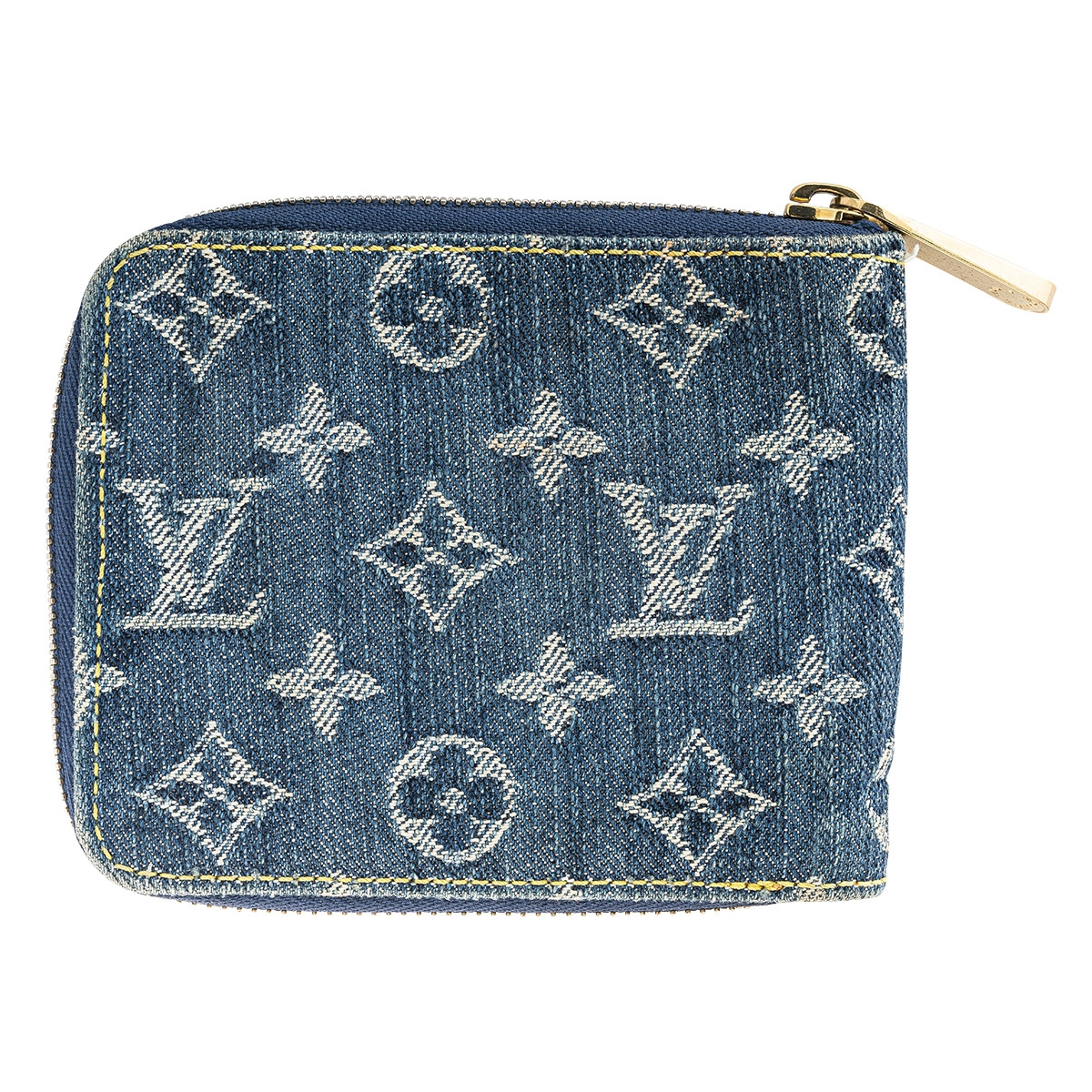 Louis Vuitton Denim Epi Zippy Coin Purse Compact Wallet 872715