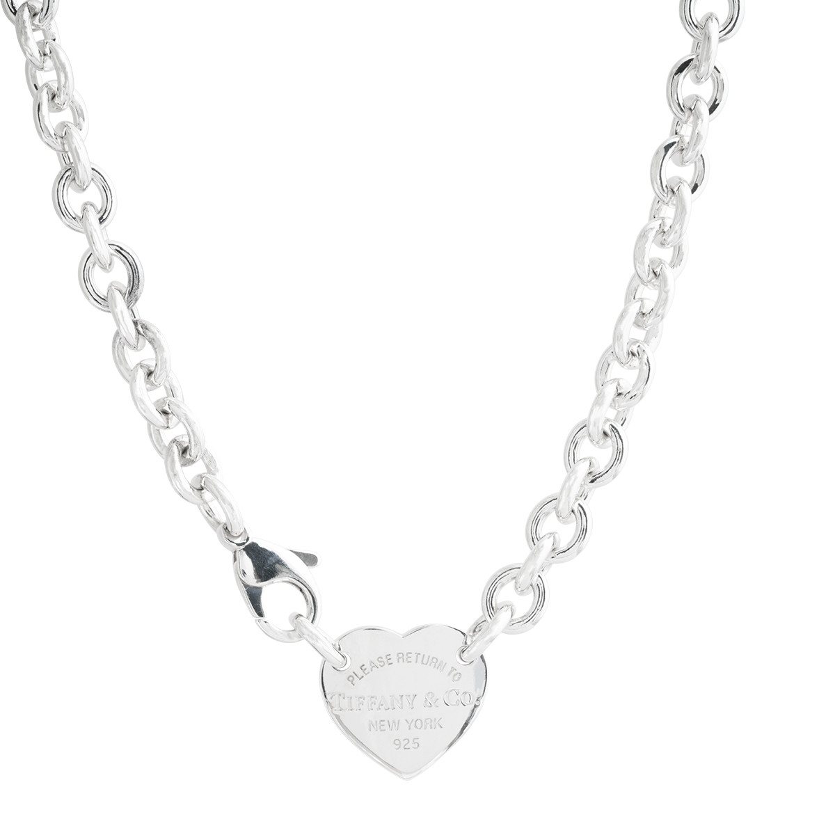 tiffany silver heart tag necklace