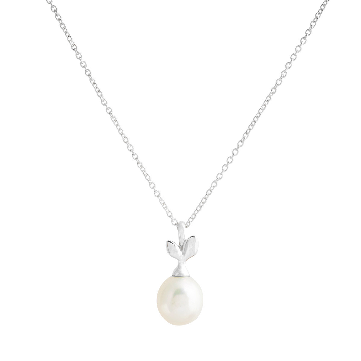 tiffany olive leaf pearl necklace