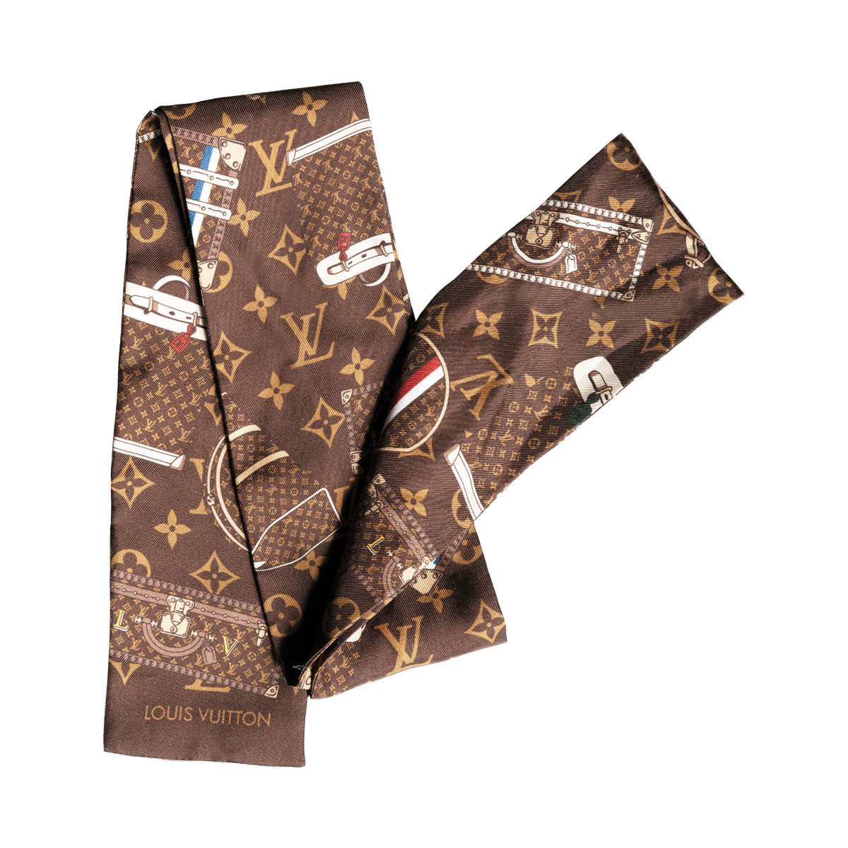 Louis Vuitton scarf silk trunk pattern 90cm