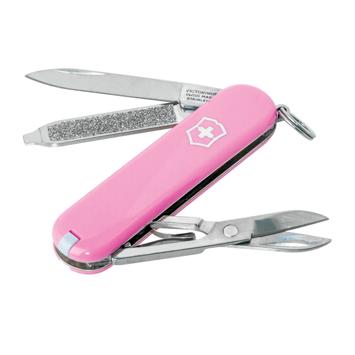 4 Swiss Floral Straight Knife Pink Handle