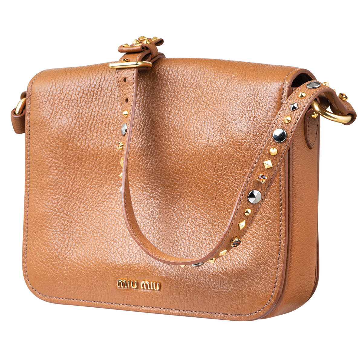 Miu Miu Brown Leather Tote Handbag