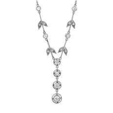 Antique 0.89 CTW Diamond Edwardian Drop Necklace