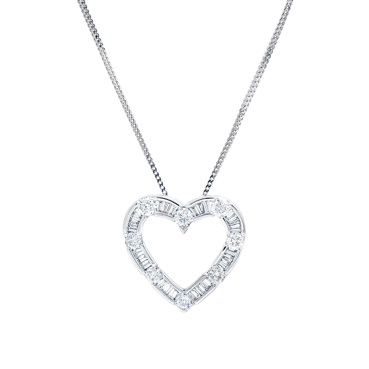 an open heart diamond pendant necklace