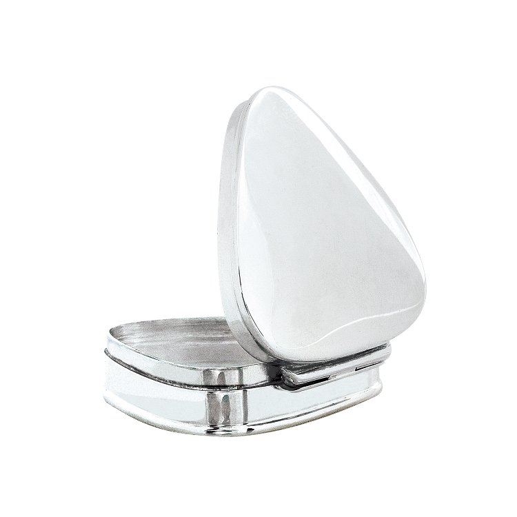 a silver guitar pick shaped locket