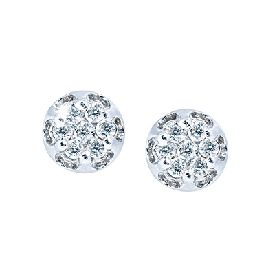 diamond cluster stud earrings