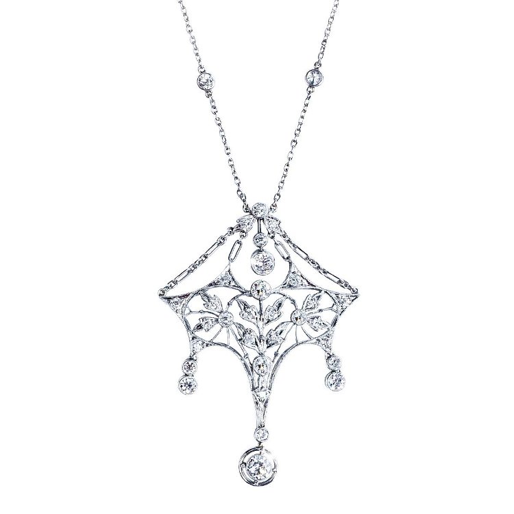 artistic diamond drop pendant necklace