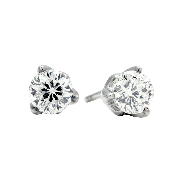 simple round diamond stud earrings