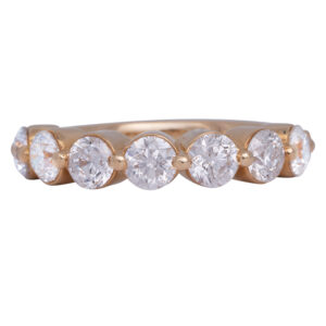 yellow gold 7-stone wedding band