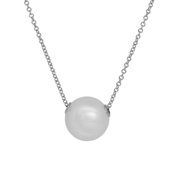 white gold white freshwater pearl necklace