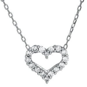 heart diamond pendant on a white gold chain