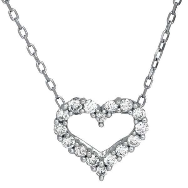 heart diamond pendant on a white gold chain