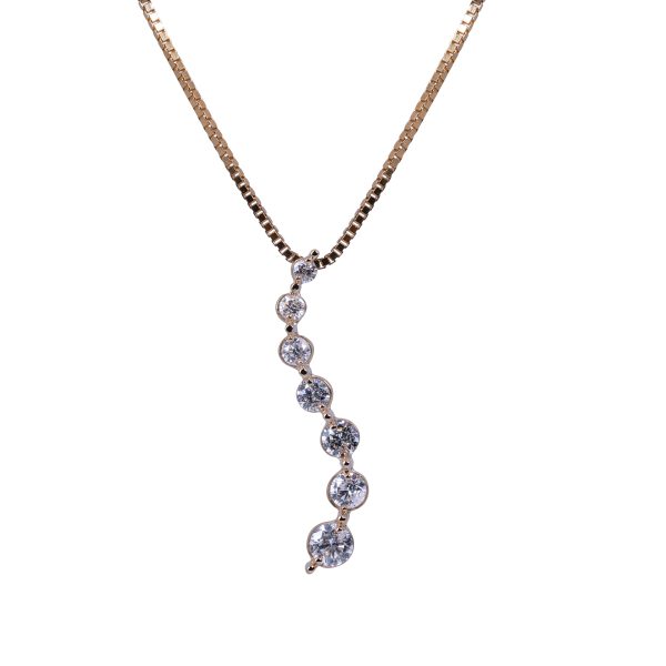 Vintage 0.50 CTW Diamond Journey Necklace