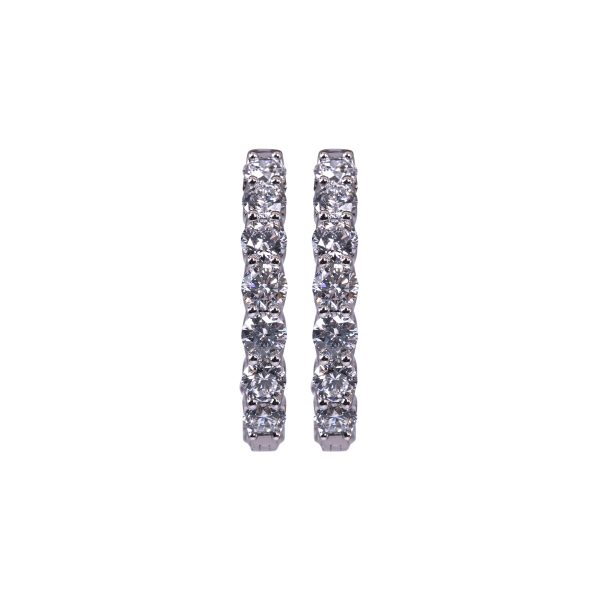 New 6.00 CTW Lab-Grown Diamond Inside Out Hoop Earrings