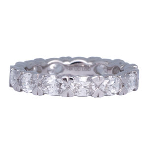 white gold eternity band set with diamonds