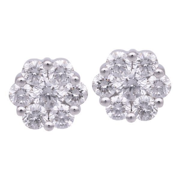 Vintage 0.59 CTW Diamond Cluster Earrings